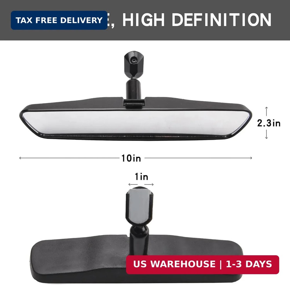 10'' Universal Rear View Mirror, Interior rearview mirror Kit Universal Fit