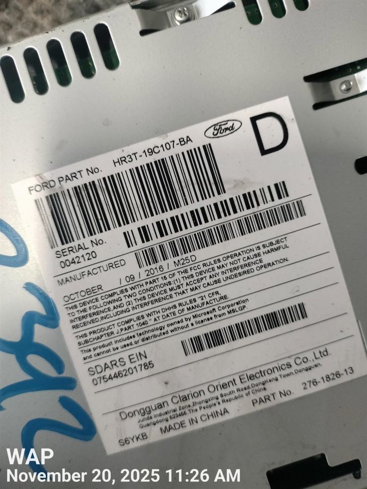 CONTROL PANEL OEM 2017 FORD MUSTANG 1YR WRNTY