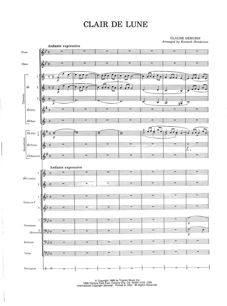 Clair De Lune for Band
