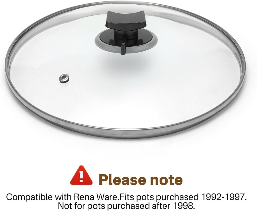 1725X Lid Knob Replacement With Vent for Rena ware 1992-1997 Pots Black