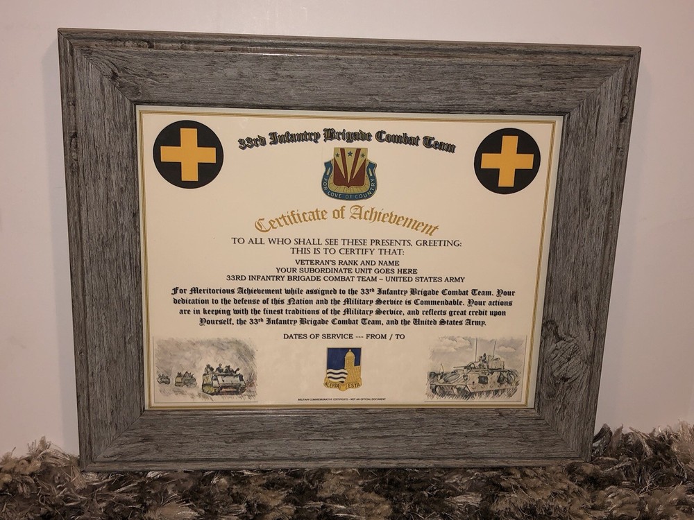33RD INFANTRY BRIGADE COMBAT TEAM - COA / (COMMEMORATIVE CERTIFICATE)