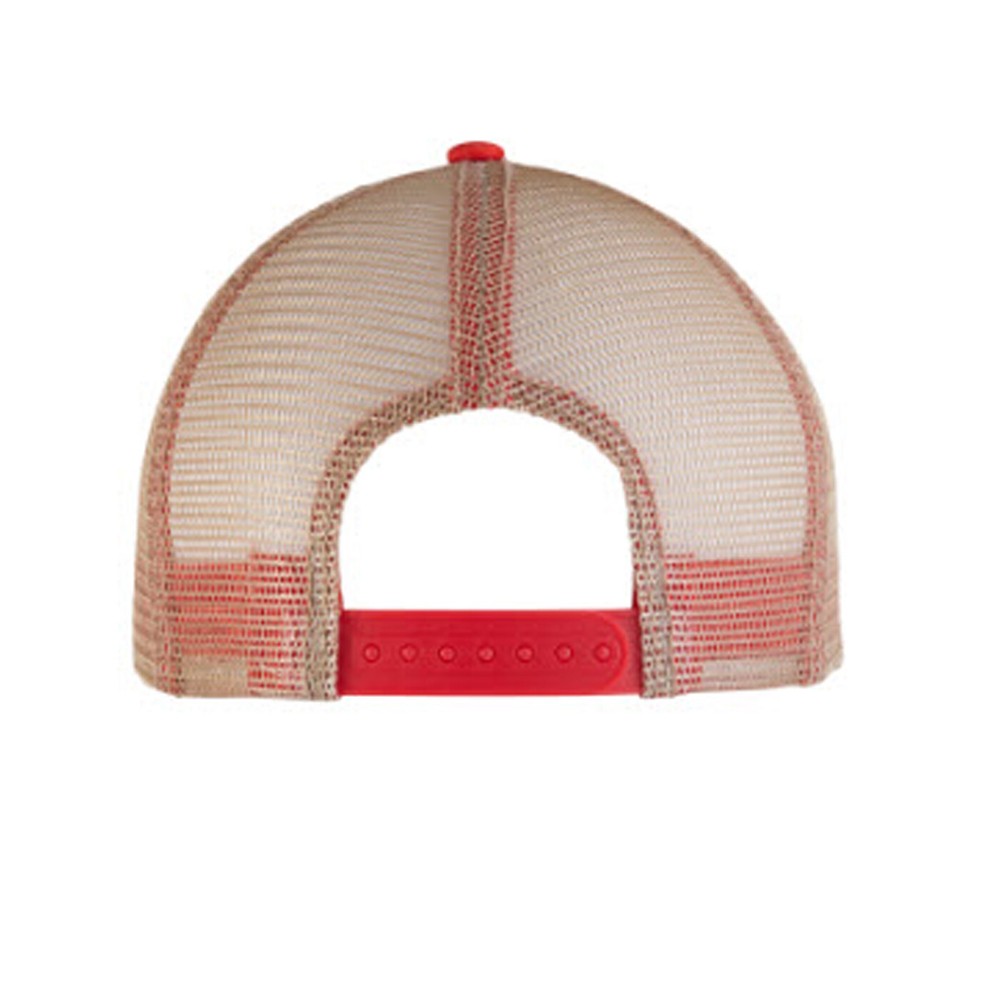 Mack Trucks Vintage Red Cap Tan mesh Snap Back 3D Logo Hat