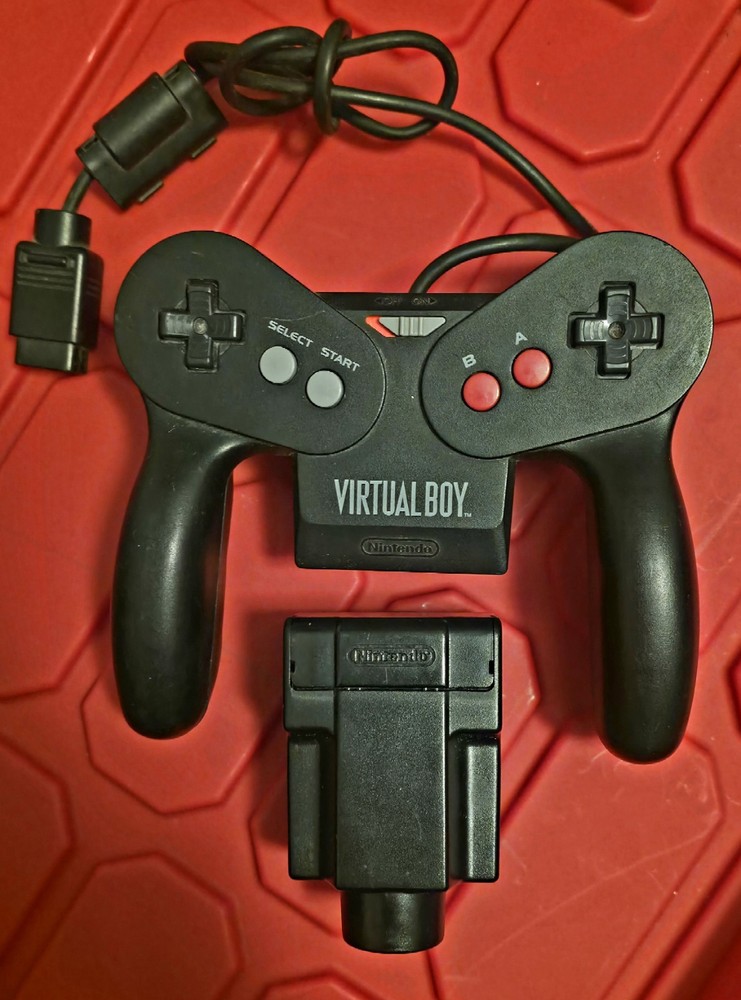 NINTENDO VIRTUAL BOY CONTROLLER WITH AC TAP AND ORIGINAL ADAPTER TESTED WORKS