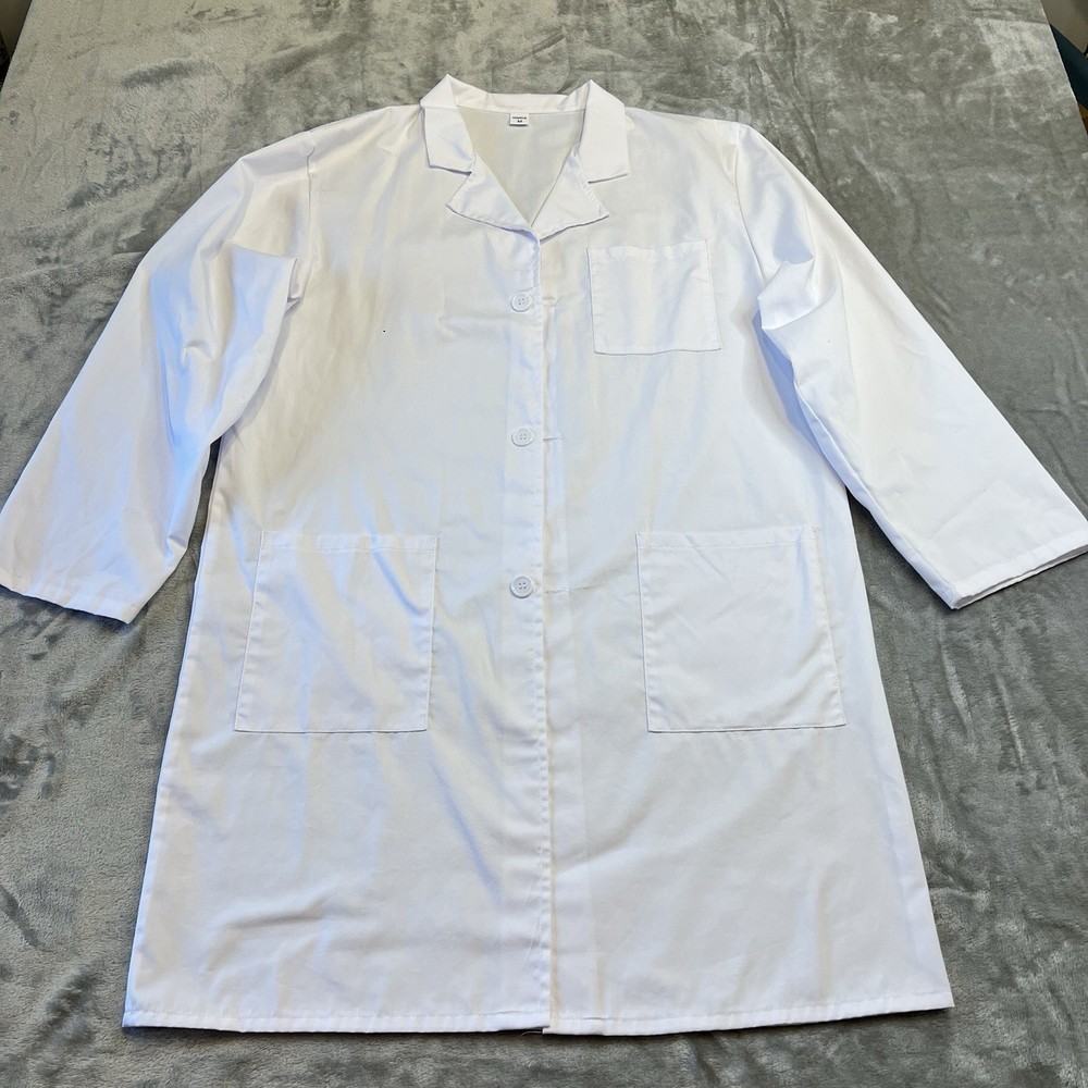 Vogrye White Lab Coat Medium Unisex Medical Coat EUC