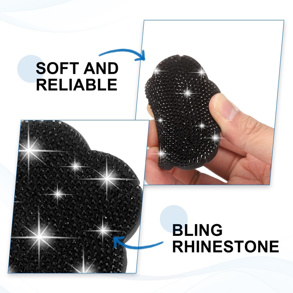 2pcs Bling Car Cup Coaster, Silicone Car Cup Holder Insert Coaster, Black