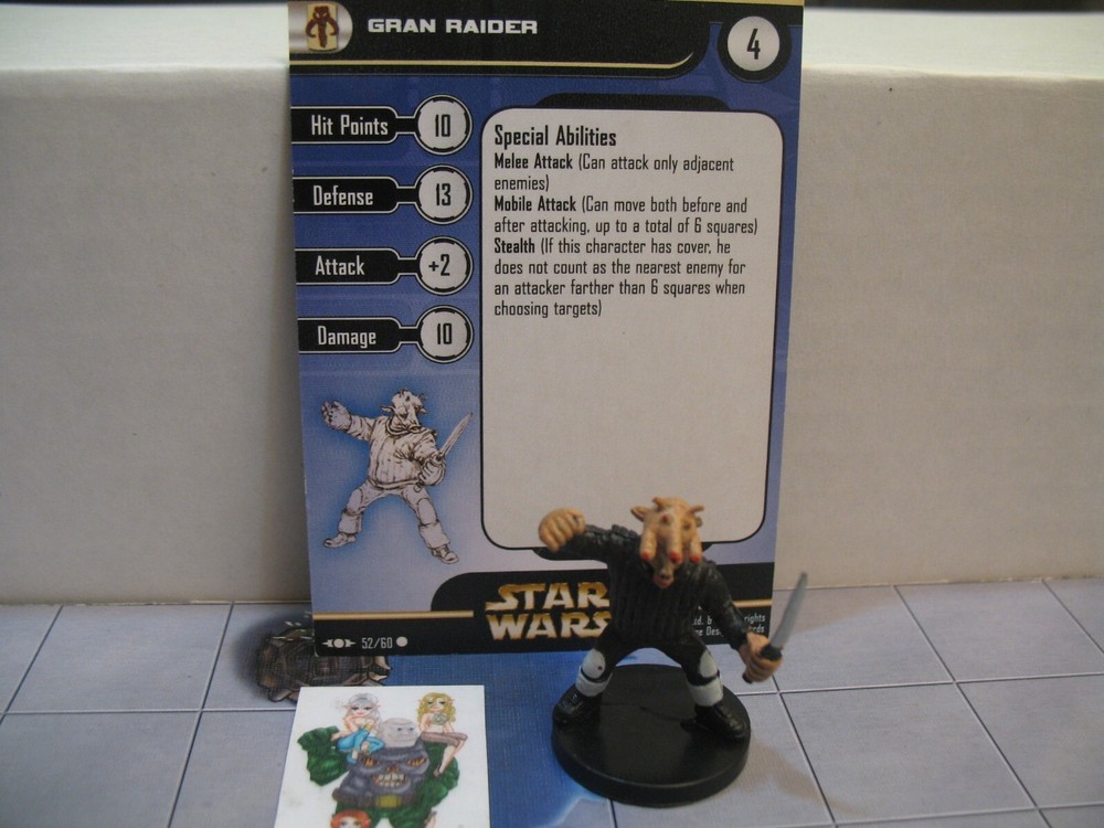 =Star Wars Miniatures CLONE STRIKE Gran Raider 52/60 with card=
