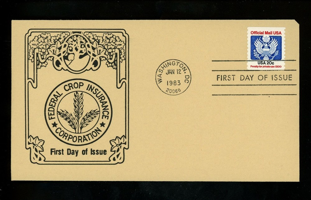 US FDC #O135 George Alexander 1983 Washington DC Official Mail Eagle