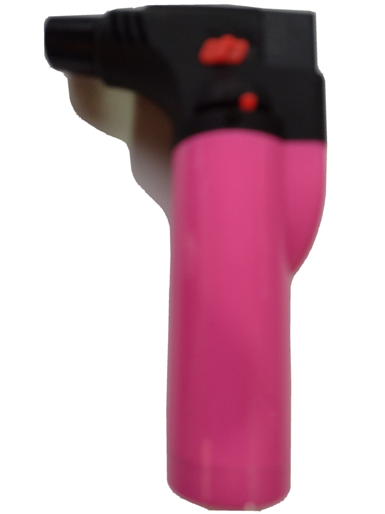 Soreaming Torch Refillable Windproof Jet Lighter Color Pink Size 4 inches