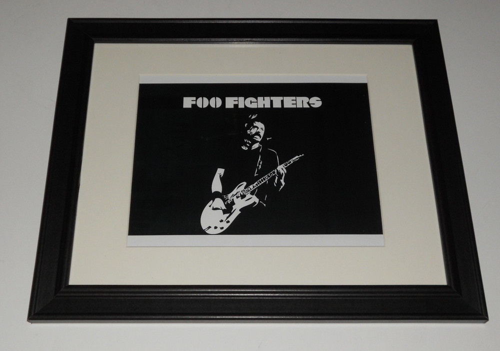 Framed Foo Fighters Black Background Dave Grohl Mini-Poster,14" by 17"