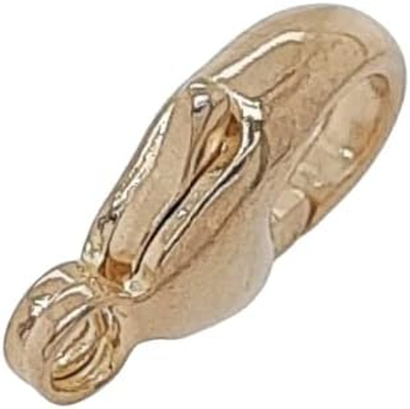 7.8MM 14K Solid Yellow Gold Teardrop Lobster Clasp with Ring by