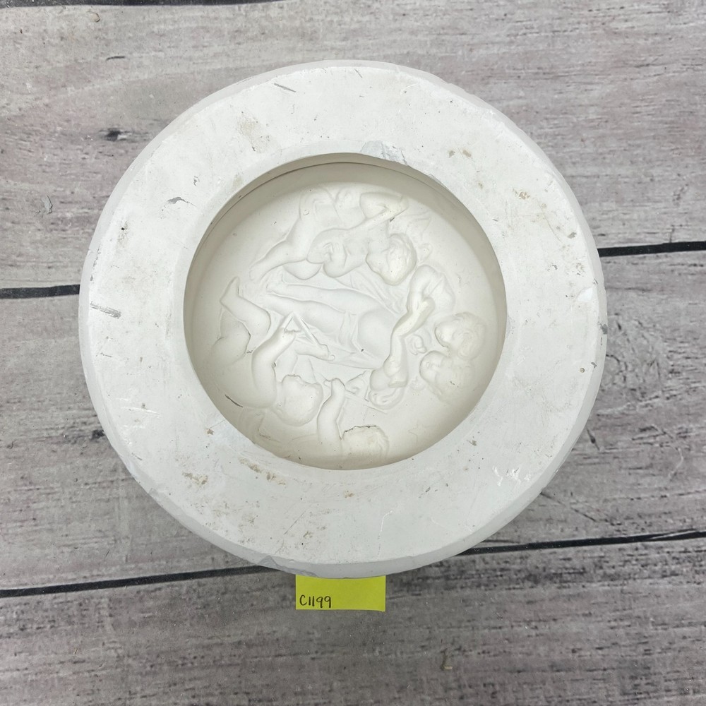 Creek-Turn Ceramic Casting Mold Cherubs Plaque Children #349