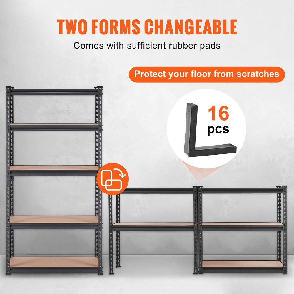 5-Tier Adjustable Shelf Rack Storage Heavy Duty 2000 lbs Capacity Rack Organizer