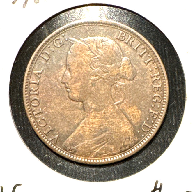 Great Britain 1866 half penny KM 748.2 VF