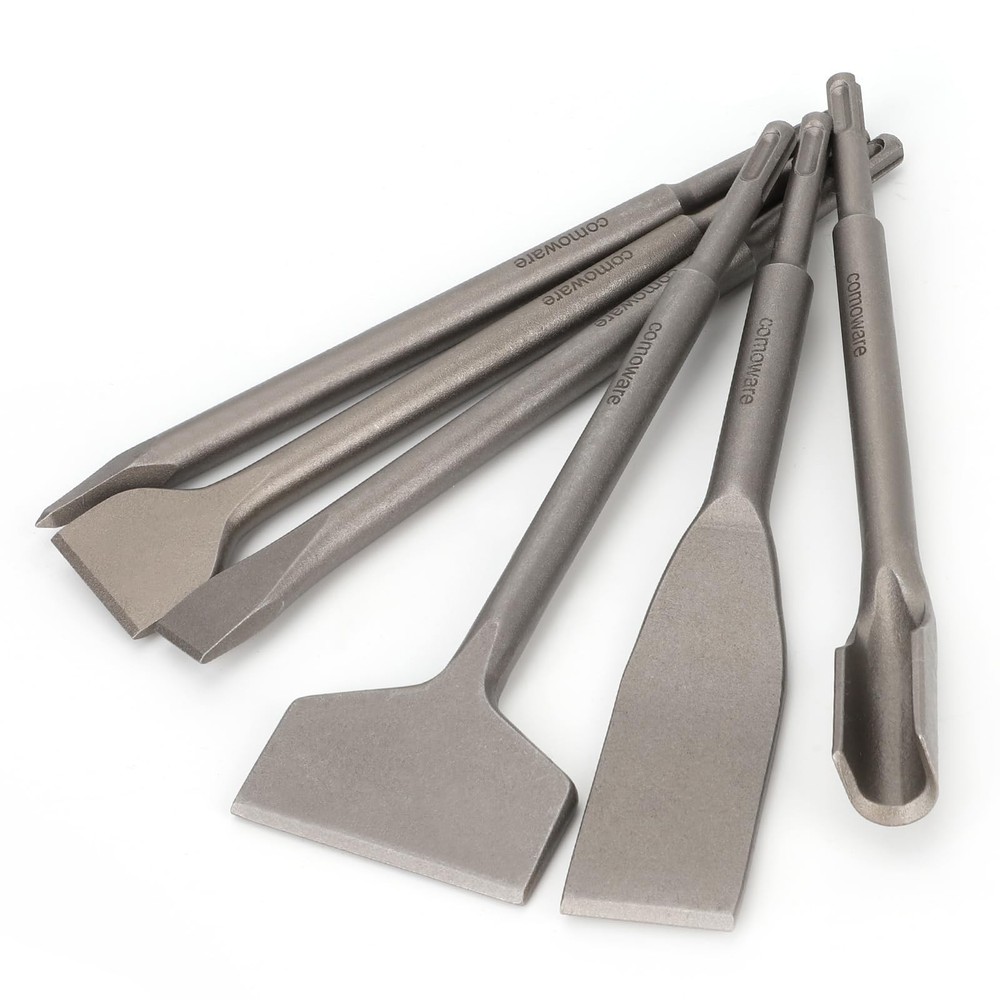 COMOWARE Chisel Set with SDS Plus Shanks, 6Pcs SDS Plus Chisels include Tile ...