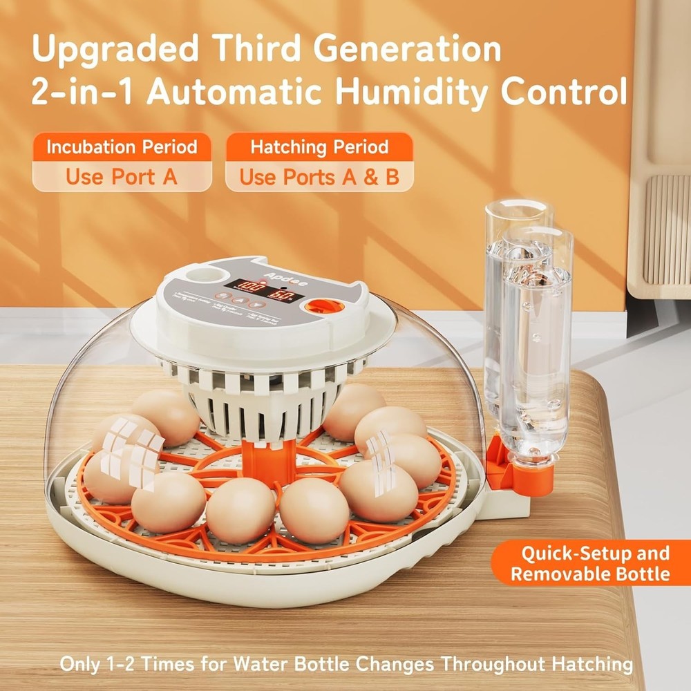 2025 HatchPro 12 Egg Incubator: Precise Temperature, Auto Turner & Easy Clean