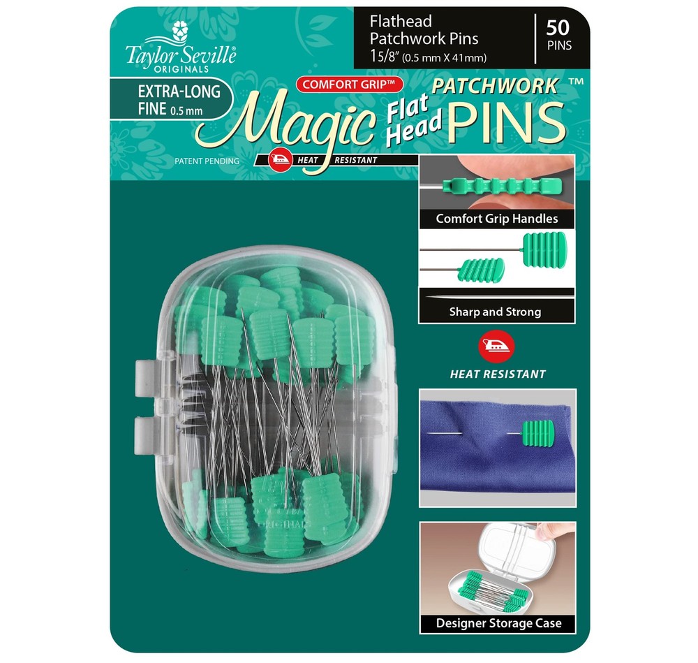 Taylor Seville Magic Flat Head Patchwork Extra Long Fine .5 50PCS