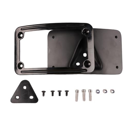 Curved Laydown License Plate Mount Bracket for Harley 3 Hole Mount - Black