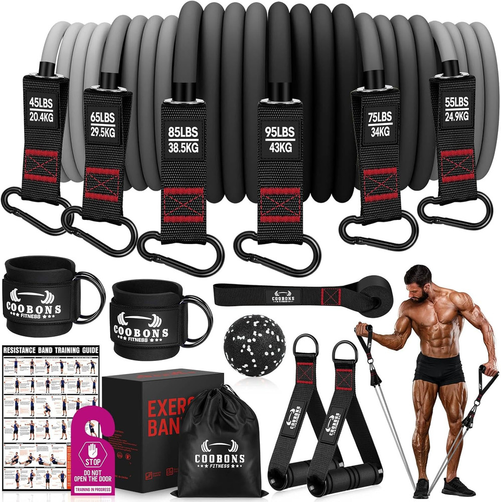 Heavy Resistance Bands for Working Out, 300LBS Exercise Bands with Handles, Work