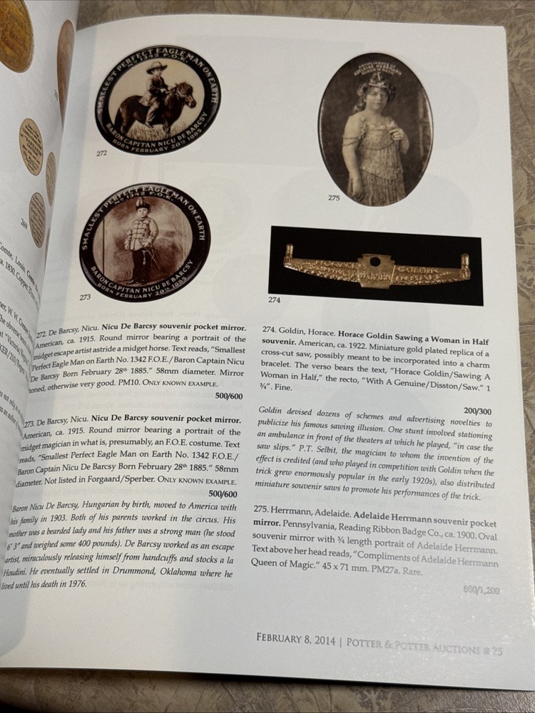 Potter & Potter Burton S. Sperber Magic Collection Catalog 2014