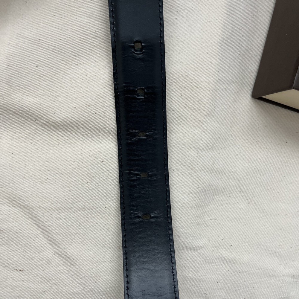AUTH LOUIS VUITTON ADJUSTABLE EPI LEATHER BELT PREOWNED BOX BLACK