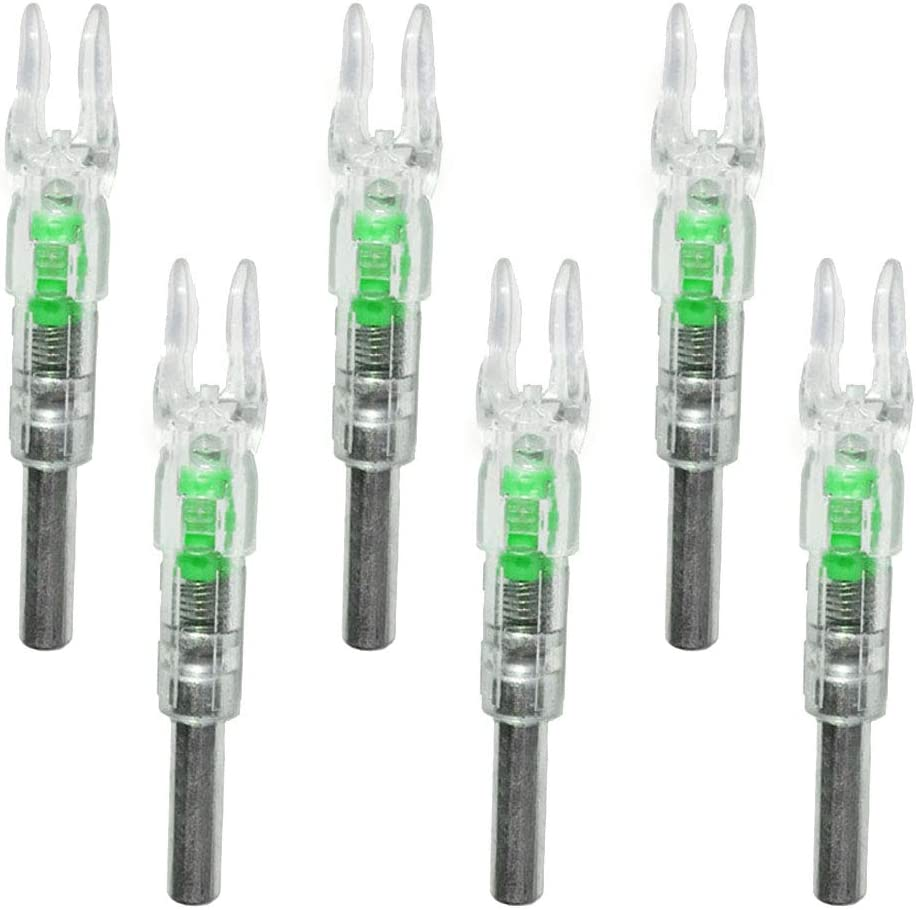 6Pcs Lighted Nocks for Arrows with .244"/6.2Mm inside Diameter.Automatic L