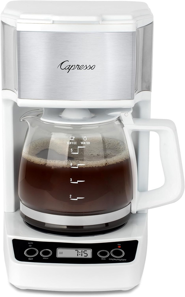 5-Cup Mini Drip Coffee Maker, White