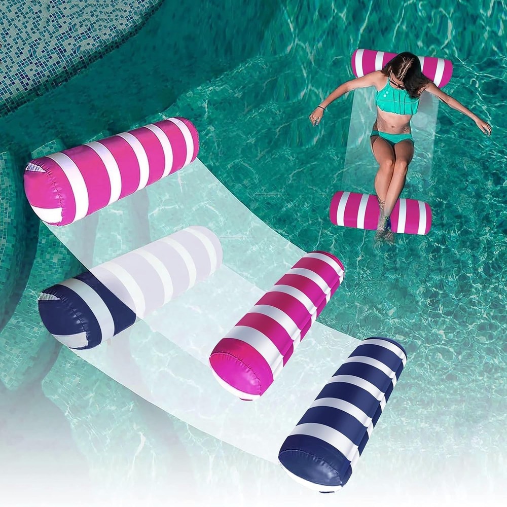 2-Pack Swimming Pool Float Hammock, Multi-Purpose Inflatable Hammock Pool Ham...