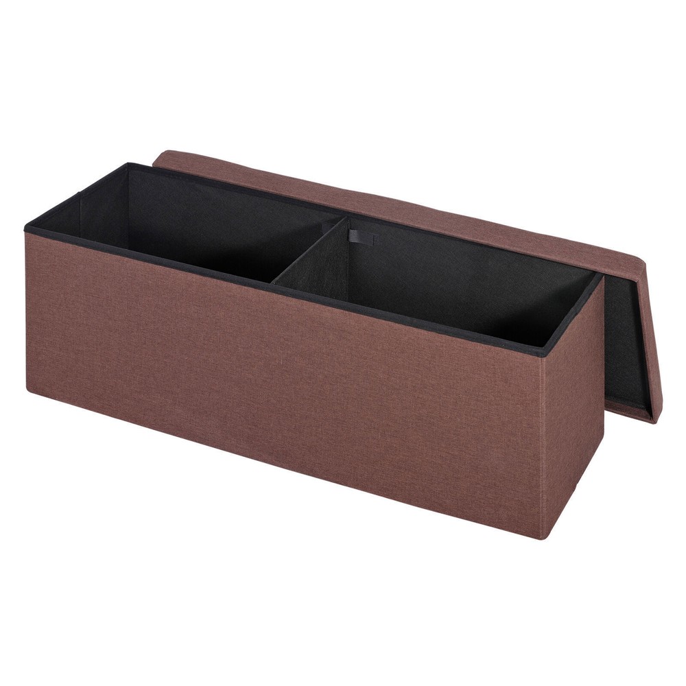 43" Folding Storage Ottoman Bench Storage Chest Soft Footrest Stool Spacious