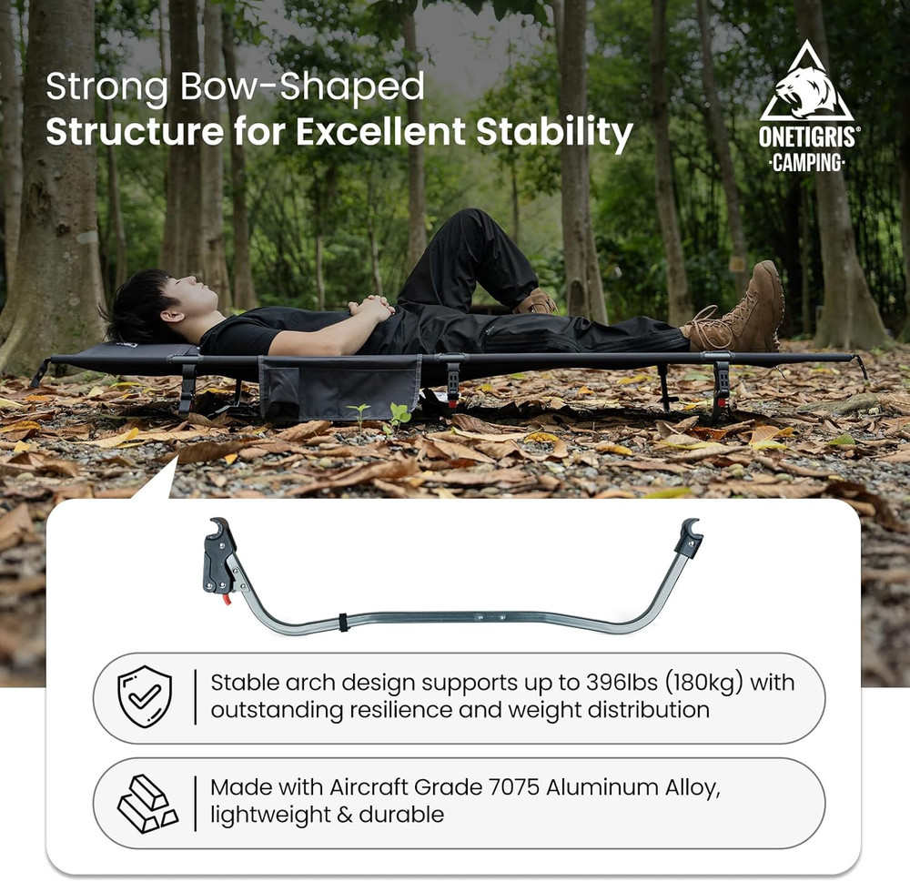 SUPRAGRIS Camping Cot, Support up to 400Lbs, Lightweight Comfortable Folding Bed