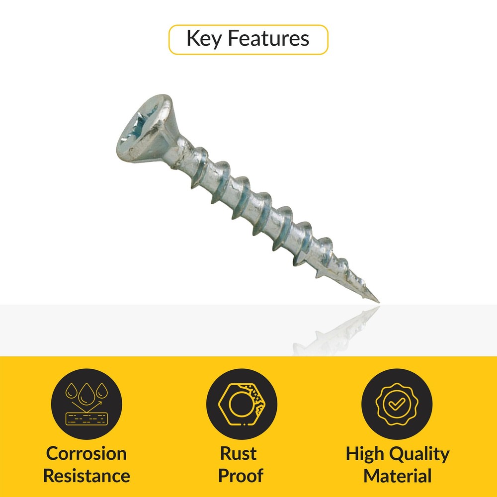 Zip R Screw,Flat Countersunk Head,Phillips Drive Pack of 1000