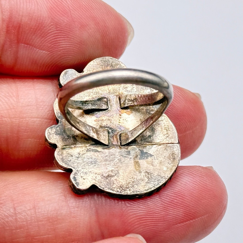 Vintage Navajo Native Turquoise Silver Ring Size 5.75