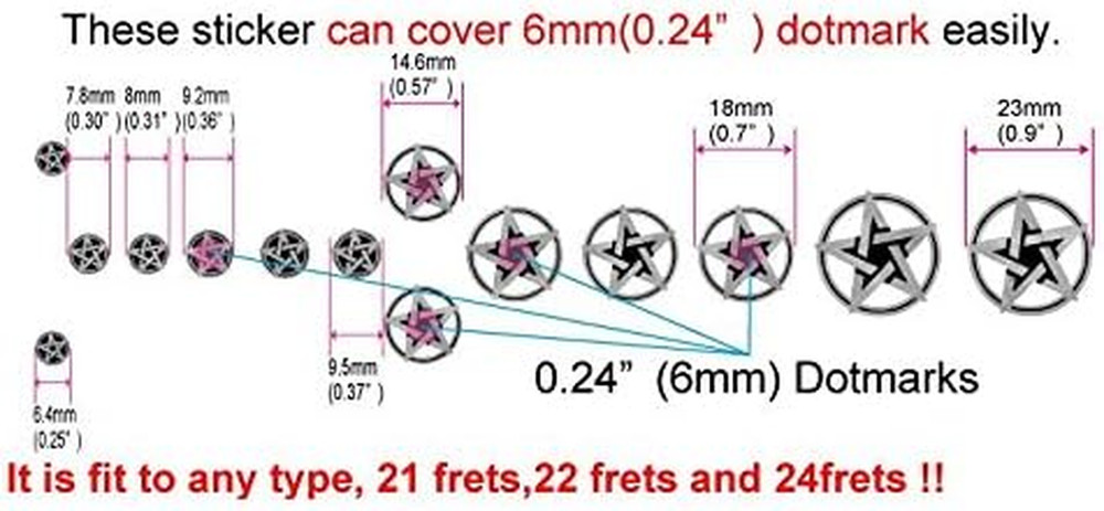 Jockomo Pentagram Guitar Inlay Sticker