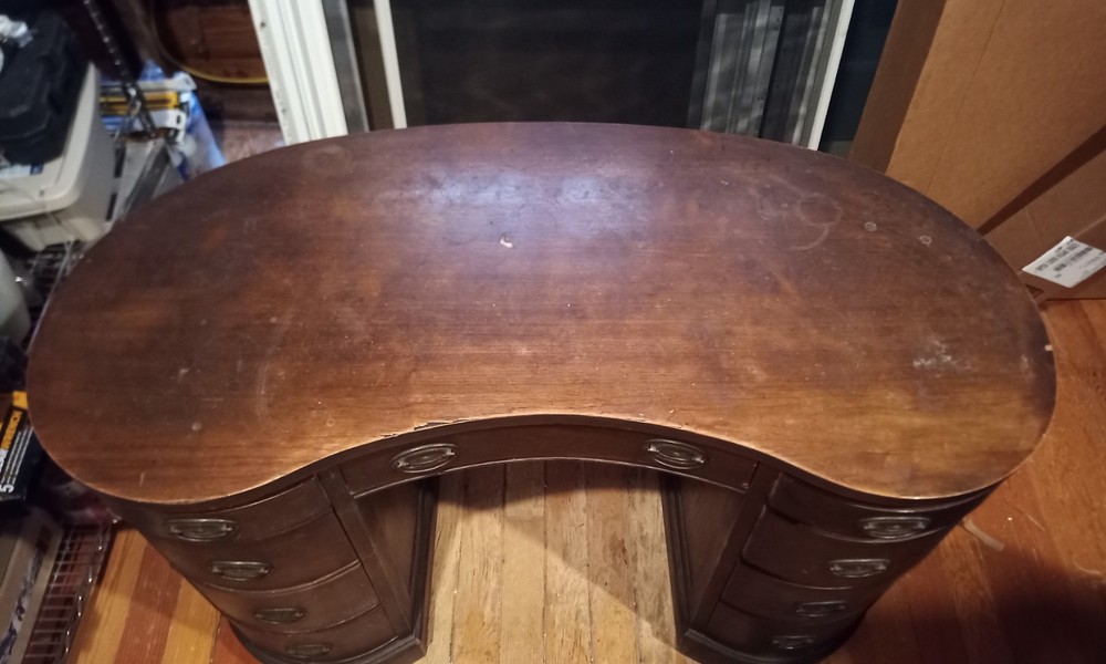 antique kidney shaped desk