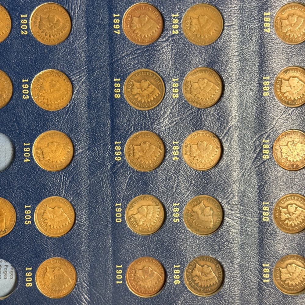 1857-1909 Flying Eagle Indian Head Cent Partial Set 39 Coins.