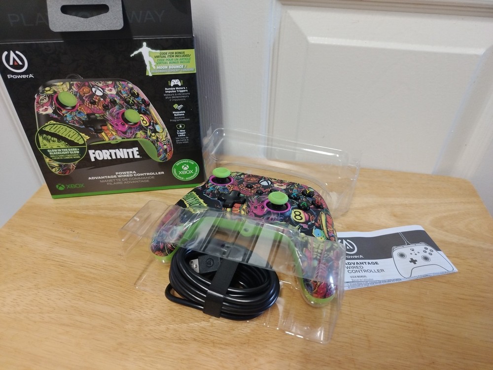 PowerA Advantage Wired Controller Xbox One, X|S, Windows Fortnite Glows Open Box