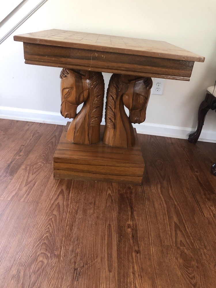 Chess Table With Horse Head Base