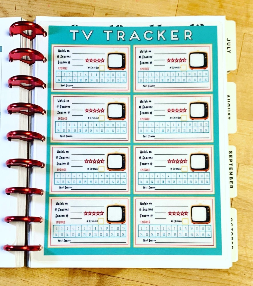 TV Show Episodes Series Tracker Dashboard Insert 4 use w Classic HAPPY Planner~