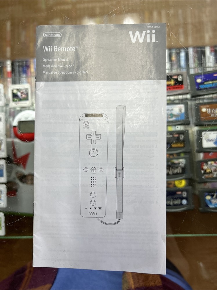 Wii Remote Controller C/RVL-A-CJ-USZ MANUAL ONLY Authentic Insert