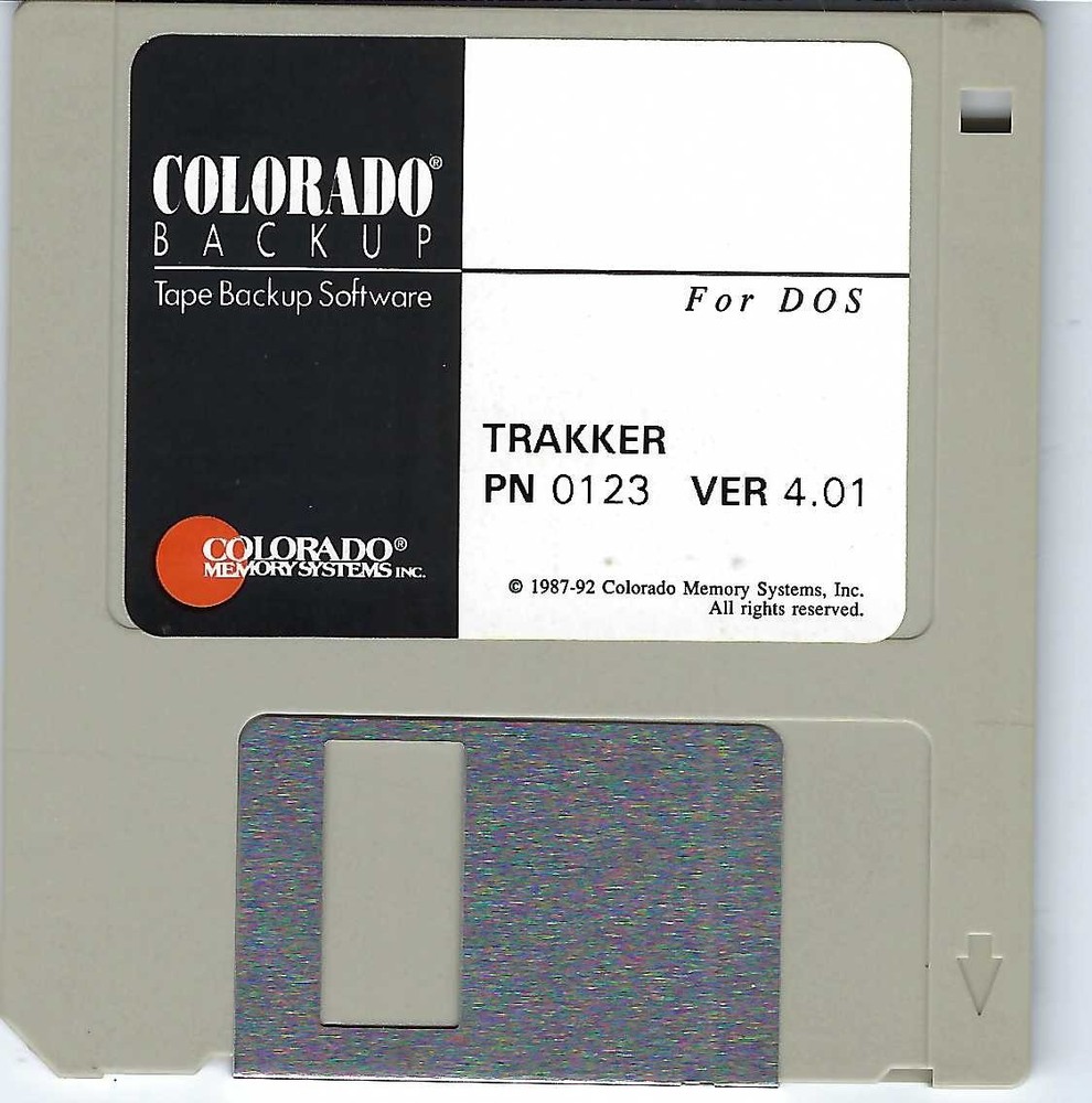 ITHistory (1992) IBM PC Software  COLORADO Backup For DOS Trakker 4.01  3.5"
