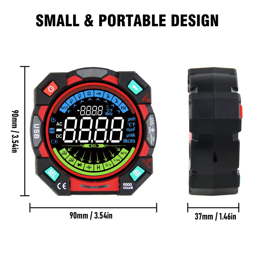6000 Counts TRMS Multimeter For Accurate Electrical Diagnostics