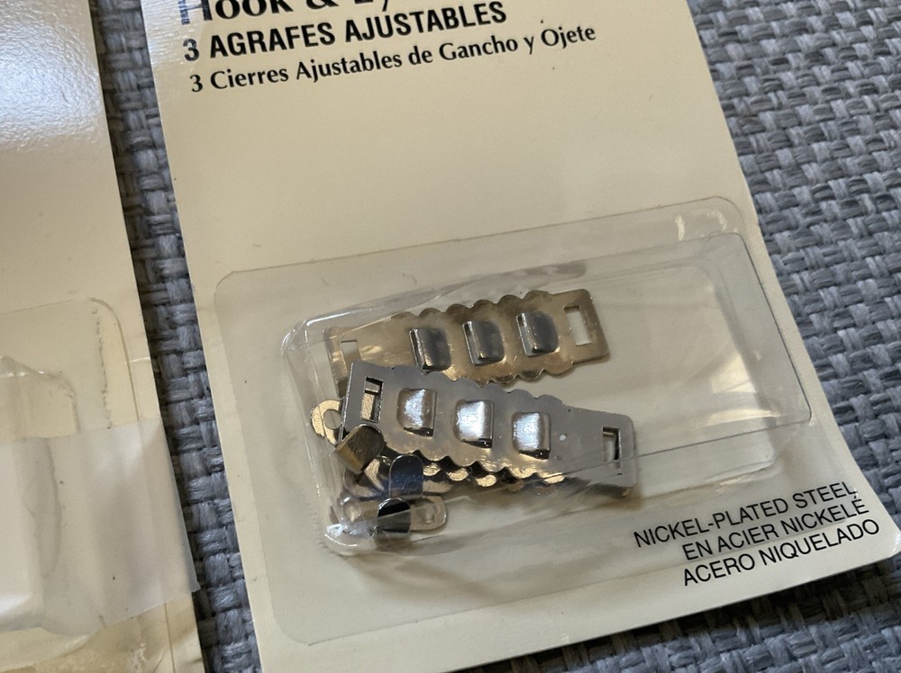 Dritz Adjustible Hook & Eye Closures, 1 Sealed Package, 1 Complete But Open Pack