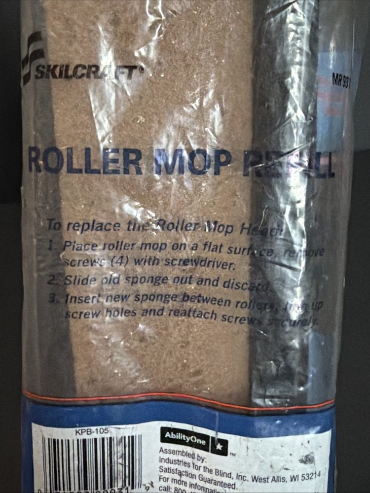 SKILCRAFT MR 931 ANGLED HEAD ROLLER MOP REFILL SPONGE Brown