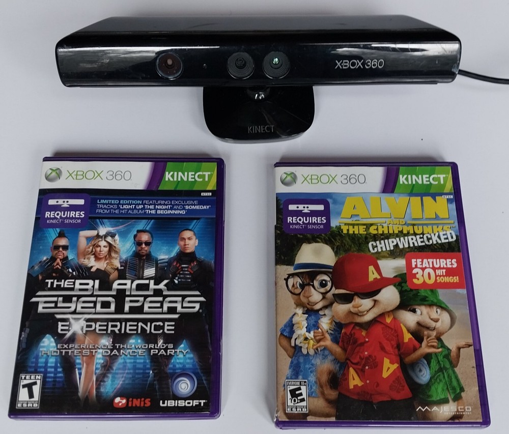 Microsoft Xbox 360 Kinect With 2 Games - Tested & Works