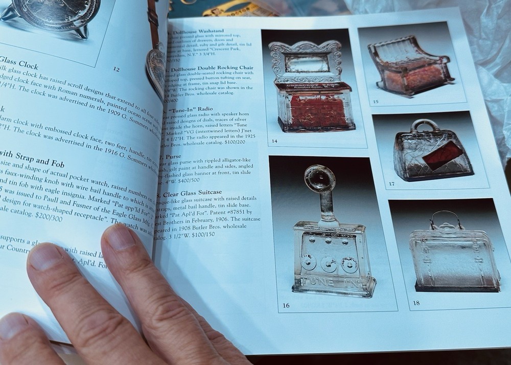 Glass Candy Containers And Book