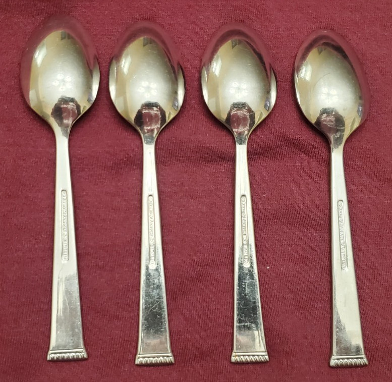 4-Reed & Barton CLASSIC BRAID Stainless 18/10 SILVERWARE TEASPOONS 6 5/8"