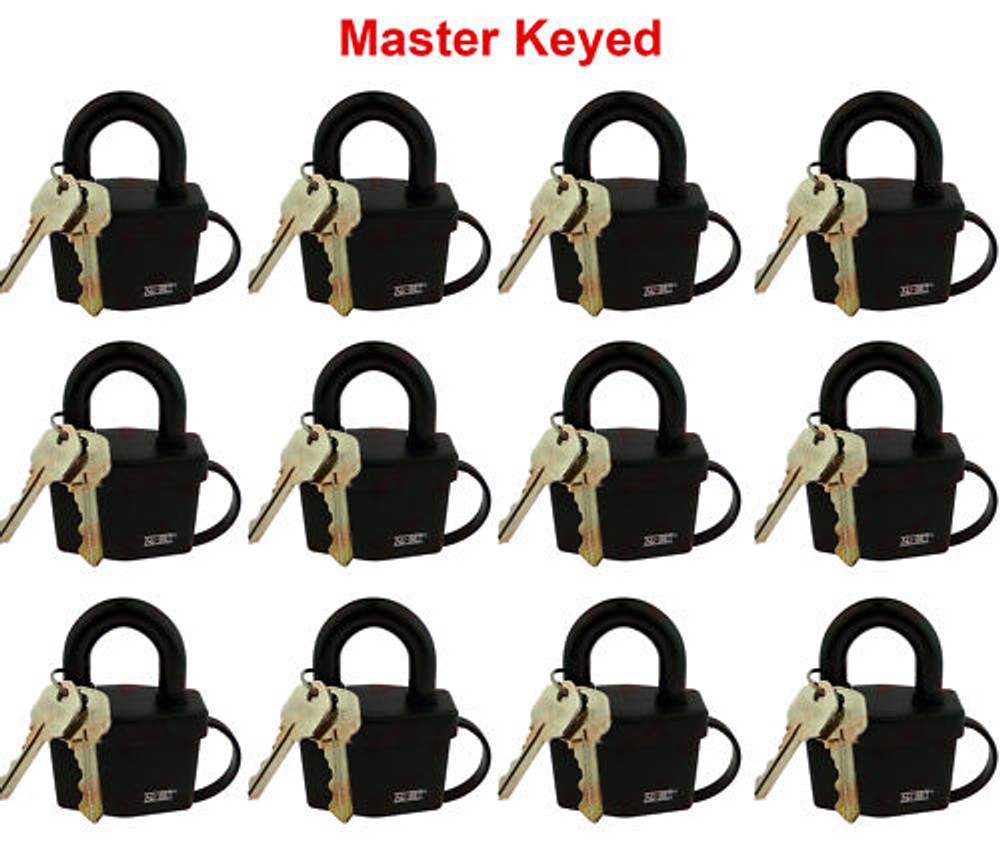 12 Master Keyed Weather Resistant Padlocks 2-1/2" 64mm