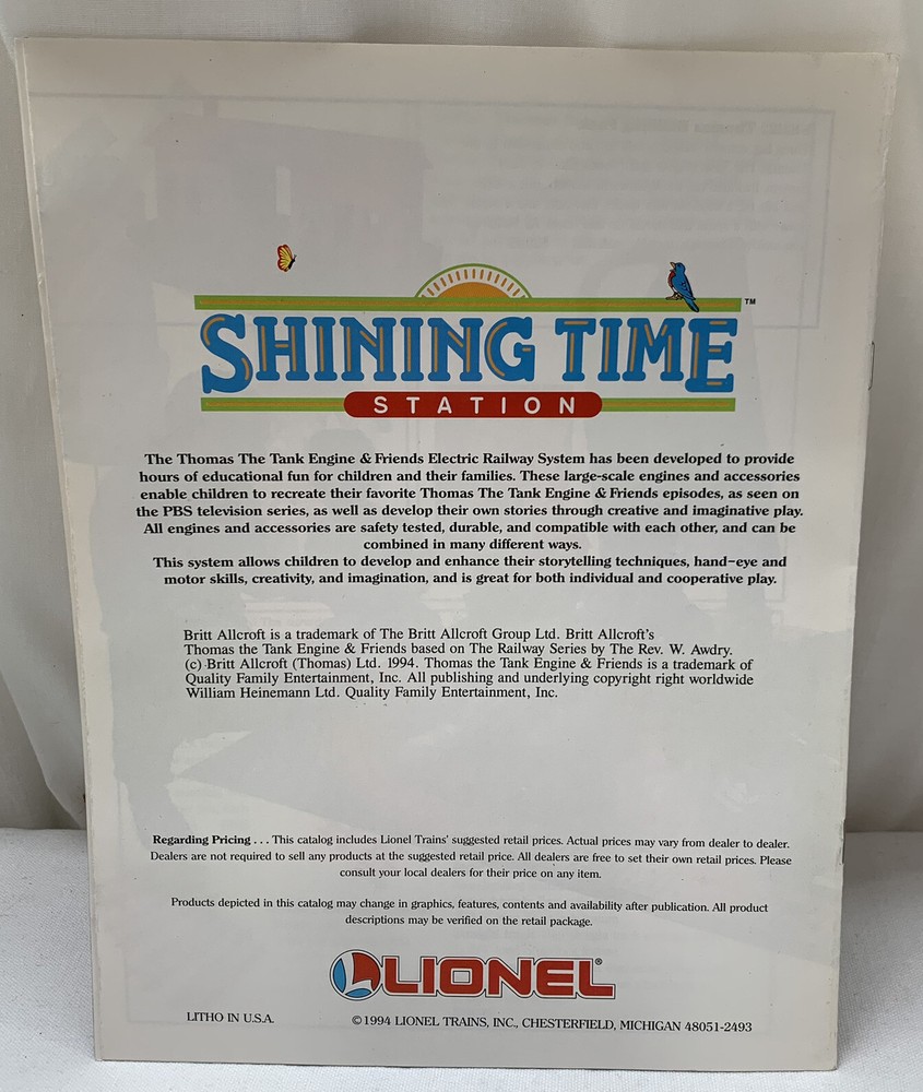 Vintage Lionel Thomas The Tank Engine Brochure Electric Train System
