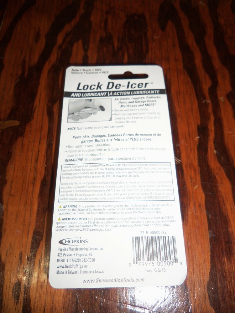 SUBZERO Lock De-Icer & Cylinder Lubricant for Padlocks, Auto Locks & More!