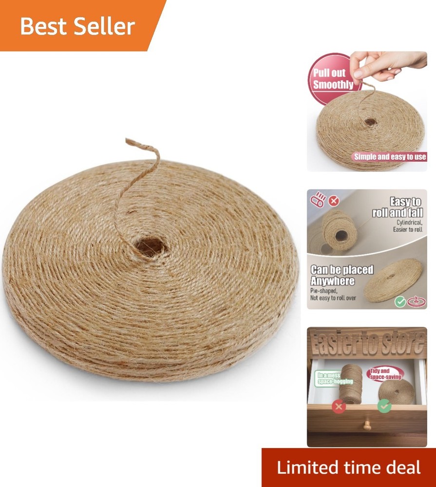 PerkHomy 400ft Jute Twine - Biodegradable Gardening Essential in Rustic Brown