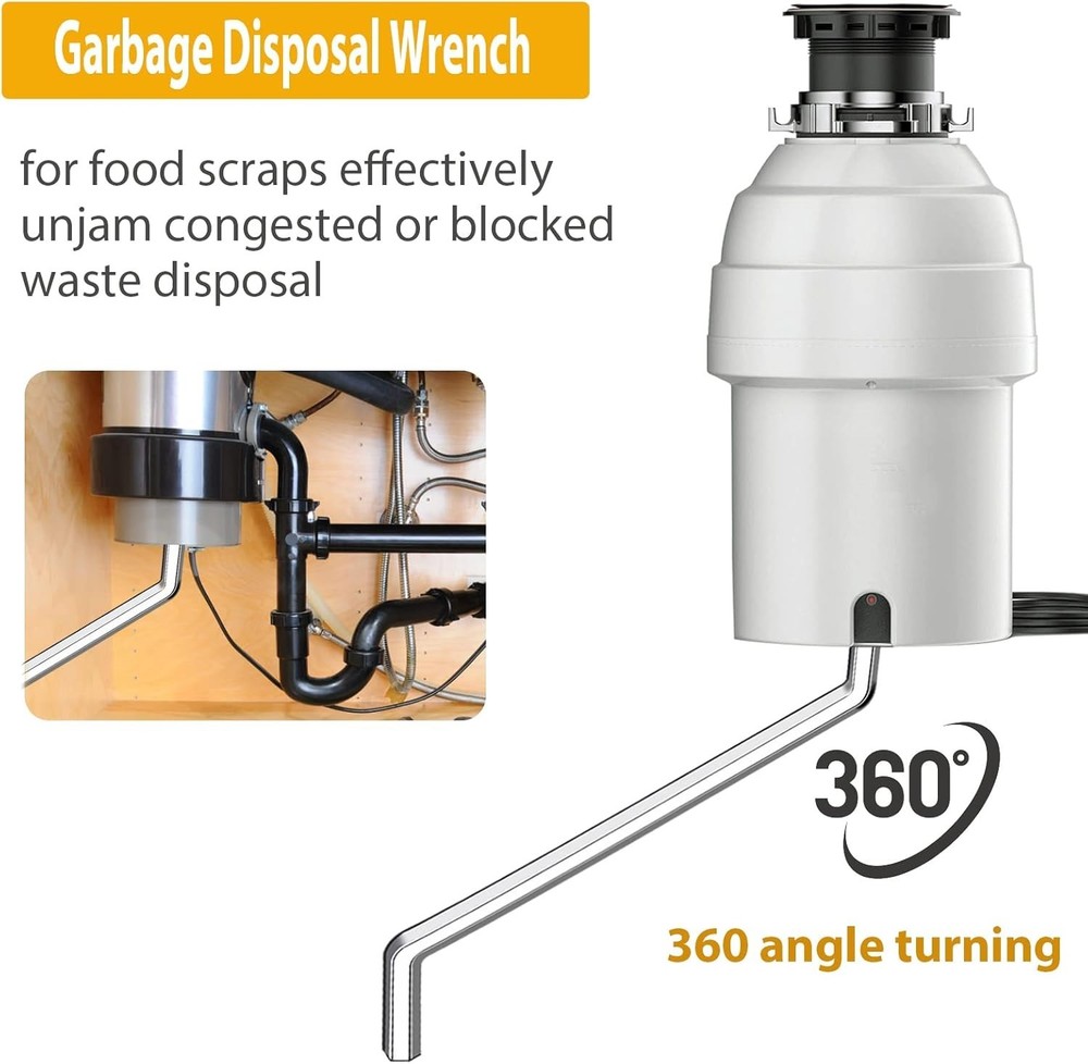 Heavy-Duty Garbage Disposal Wrench for Efficient Un-Jamming of InSinkErator